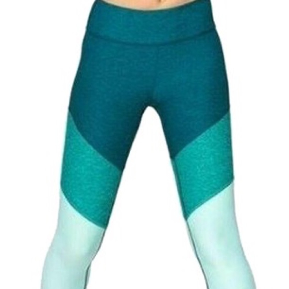 Outdoor Voices greenish blue tri color leggings size small. Barely worn.